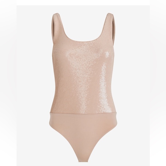 NWT Express Body Contour Sequin Scoop Neck Bodysuit - Picture 5 of 6